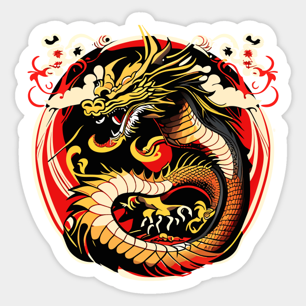 Chinese Dragon Sticker by RedGraph